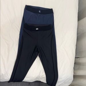 ALO Yoga Navy and Black Leggings